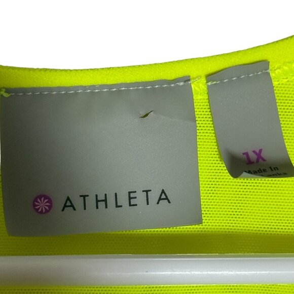 Athleta Neon Yellow Racerback Tank Top 1X Lightweight Activewear For Women - Picture 2 of 4